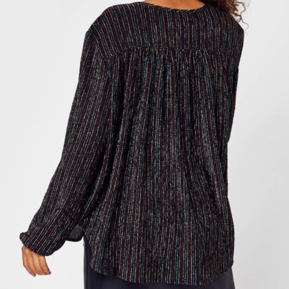 Anthropologie See U Soon Black Sparkle Multicoloured Blouse - Size Small - Picture 3 of 16